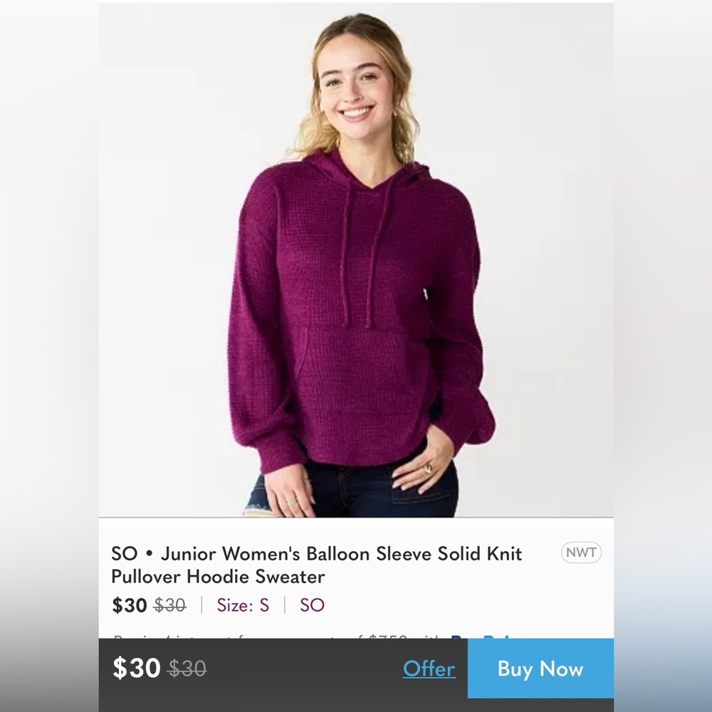 SO Purple Cowl Neck Sweater